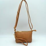 Woven 2-in-1 Crossbody Bag and Wristlet Clutch