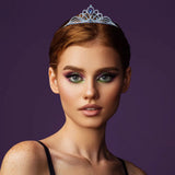 Teardrop Centerpiece Rhinestone Paved Flowing Crown Princess Tiara