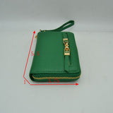 Structured Dual Zipper Wristlet Wallet Clutch with Removable Strap