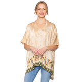 Leaf Print Cover Up Poncho