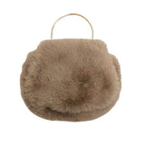Solid Faux Fur Tote Crossbody Bag