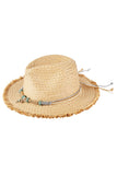 Braided Starfish Band Frayed Straw Summer Sun Hat