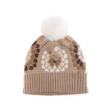 Flower Pattern Pom C.C Beanie