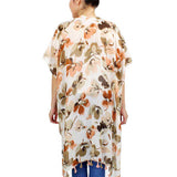 Fashionable Flower Printed Cover Up Kimono Poncho