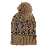 Ombre Double Slipstitch Pom C.C Beanie