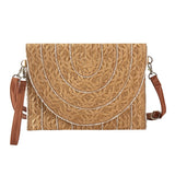 Stitch Detailed Straw Crossbody Bag