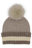 C.C Two Tone Angora Stripe Point Cuff Beanie