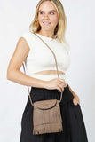 Double Layered Fringe Mini Crossbody Bag