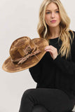 Rustic Cowgirl Feather and Band Fedora Hat