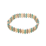 Metal Ball Faceted Beaded Stretch Bracelet