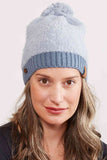 Furry Ribbed Brim Button Pom Hat