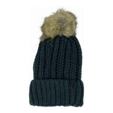 Fuzzy Lined Fur Pom C.C Beanie