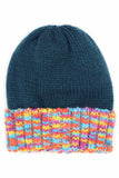 MULTI COLOR BAND FLEECE BEANIE
