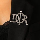 Vintage D Letter Twist Brooch