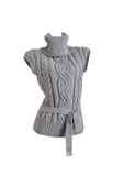 Thick needle knitting three-dimensional twist turtleneck small flying sleeve belt twisted sweater vest
