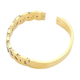 Stainless Steel Three Tone Hinged Bangle Bracelet