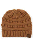 C.C Women's Ribbed Knit Solid Color Beanie