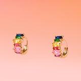 Dainty Huggie Hoop Multicolor 18k Gold Plated Hoop