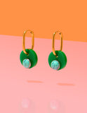 Deco Glam Medallion Oval Hoops