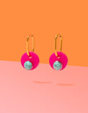 Deco Glam Medallion Oval Hoops