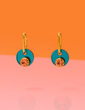 Deco Glam Medallion Oval Hoops