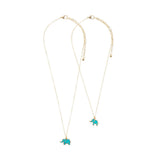 2PCS Enamel Elephant Pendant Moms and Kids Set Necklaces