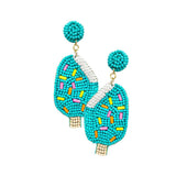 Felt Back Seed Beaded Popsicle Dangle Earrings