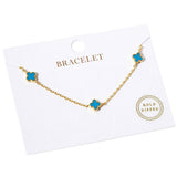 Gold Dipped Triple Quatrefoil Link Bracelet