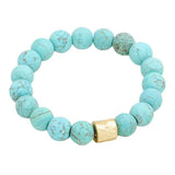 Semi precious stone beaded stretch bracelet