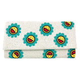 Smile Flower Seed Beaded Clutch Crossbody Bag