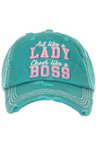 LADY BOSS WASHED VINTAGE BASEBALL CAP