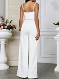 Sexy Fitted Slit Strapless Jumpsuit