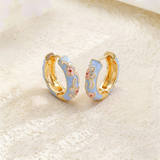 Vintage Enamel Flower Petal Ear Cuffs