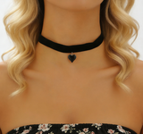 Short Choker with Leopard & Heart Pendant