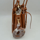 Top Handle Satchel Bag with Floral Charm and Shoulder Strap