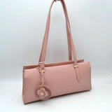 Elegant Shoulder Tote Bag with Decorative Charm