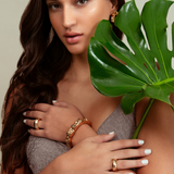 Nathalia Sculpted Hammered Cuff Bracelet Gold