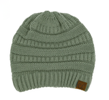 C.C Women's Ribbed Knit Solid Color Beanie