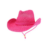 C.C Women's Solid Cowboy Hat with Chin Strap