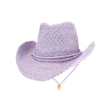 C.C Women's Solid Cowboy Hat with Chin Strap