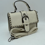 Vintage Crossbody Satchel Bag with Chain Trim
