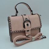 Vintage Crossbody Satchel Bag with Chain Trim