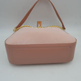 Chain Accent Shoulder Bag with Center Snap Closure