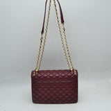 Quilted Flap Shoulder Bag with Woven Chain Strap
