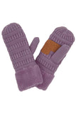 C.C Solid Color Knitted Mitten Gloves