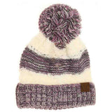 Popcorn Heathered Knit Pom C.C Beanie