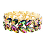 Marquise Glass Crystal Stretch Evening Bracelet