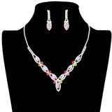 Marquise Stone Accented Rhinestone Necklace