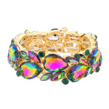 Teardrop Cluster Marquise Stone Stretch Evening Bracelet