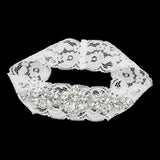 Teardrop Marquise Stone Cluster Embellished Lace Stretch Wedding Garter